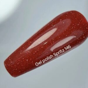 NAILSOFTHEDAY Spritz Gel Polish – jaskrawo czerwony lakier hybrydowy z odblaskową drobinką 10 ml — zdjęcie 2