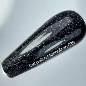 NAILSOFTHEDAY Manhattan Gel Polish – czarny lakier holograficzny 10 ml — zdjęcie 2