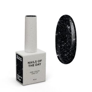 NAILSOFTHEDAY Deniels Gel Polish – czarny lakier flash ze srebrną drobinką 10 ml