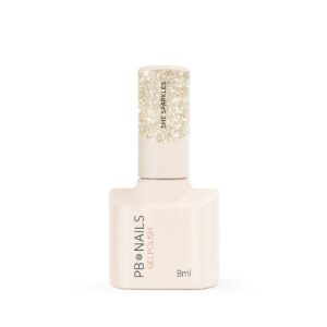 Lakier hybrydowy She Sparkles 8 ml – złoty blask
