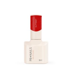 Lakier hybrydowy Glitterati 8 ml – czerwień z drobinkami, TPO Free