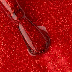 Lakier hybrydowy Glitterati 8 ml – czerwień z drobinkami, TPO Free — zdjęcie 1