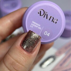 DIVNA Lucent Gel 04 Pink żel do zdobień pink glitter 5 g — zdjęcie 1