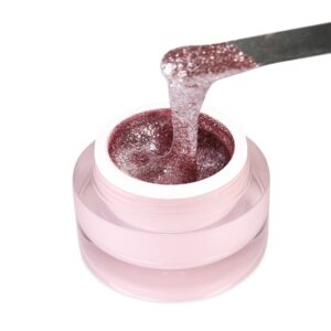 EM NAIL Liner Glamour Gel Cherry 5 – różowy żel brokatowy do zdobień — zdjęcie 1