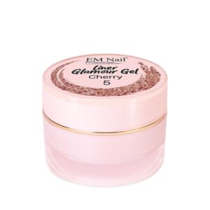 EM NAIL Liner Glamour Gel Cherry 5 – różowy żel brokatowy do zdobień