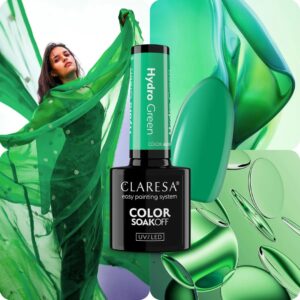 Claresa Hydro Green 5 g – szklany zielony lakier hybrydowy z efektem glass — zdjęcie 1