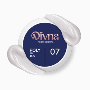 DIVNA PolyGel 07 15g mleczny akrylożel do przedłużania paznokci z drobinkami