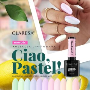 Claresa Lakier Hybrydowy Ciao, Pastel! 8 – 5g pastelowy kolor — zdjęcie 2