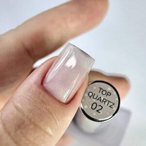 DIVNA Top Quartz 02 13ml – jasno różowy top no wipe z drobinkami — zdjęcie 1
