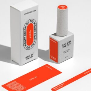 NAILSOFTHEDAY Dopamine – pomarańczowy lakier hybrydowy z delikatną drobinką 10 ml — zdjęcie 2