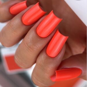 NAILSOFTHEDAY Dopamine – pomarańczowy lakier hybrydowy z delikatną drobinką 10 ml — zdjęcie 5