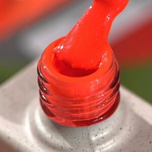 NAILSOFTHEDAY Dopamine – pomarańczowy lakier hybrydowy z delikatną drobinką 10 ml — zdjęcie 7