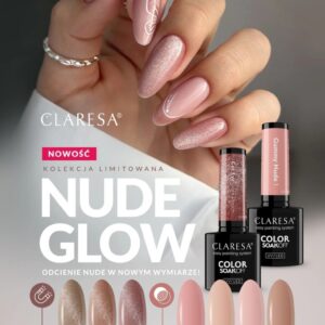 Claresa Nude Glow Gummy Nude 4 5g – karmelowo-beżowy lakier hybrydowy — zdjęcie 5