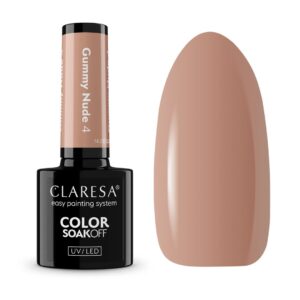 Claresa Nude Glow Gummy Nude 4 5g – karmelowo-beżowy lakier hybrydowy