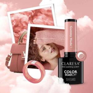 Claresa Nude Glow Gummy Nude 1 5g – mleczno-różowy lakier hybrydowy — zdjęcie 3