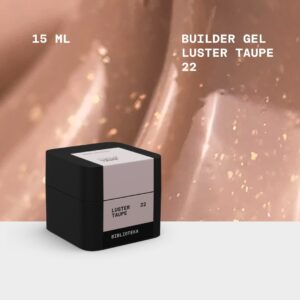 BIBLIOTEKA Builder Gel Nr 22 Taupe Luster Beżowy Żel Budujący Z Drobinką 15 ml