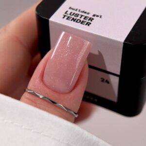 BIBLIOTEKA Builder Gel Nr 24 Tender Luster Różowo-Beżowy Żel Budujący Z Drobinką 15 ml — zdjęcie 3