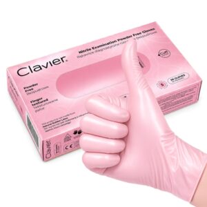 Clavier Rękawiczki Nitrylowe Pearl Pink S Bezpudrowe 50 szt.
