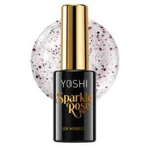 YOSHI Sparkle Rose Top – top hybrydowy do paznokci 10 ml, efekt różowego złota TPO-FREE