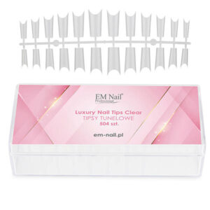 EM Nail Tipsy tunelowe proste - Luxury Nail Tips Clear 504 szt.