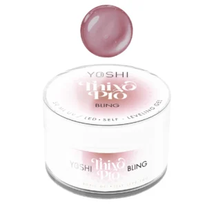 YOSHI Thixo PRO Bling Żel Budujący 50 ml – Mleczny Róż z Drobinkami, Bez Pieczenia TPO-FREE