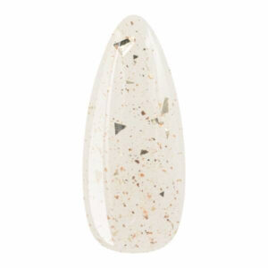 EM Nail Top Coat No Wipe Gold Flakes 6ml- top hybrydowy ze złotymi płatkami — zdjęcie 1