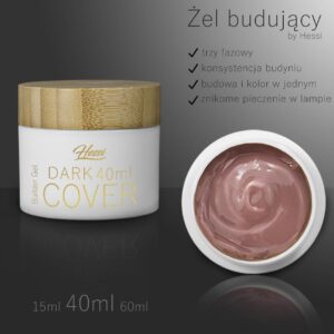 HESSI Żel Budujący DARK COVER 40ml – Naturalny Cielisty Odcień — zdjęcie 5