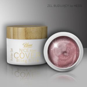 HESSI Żel Budujący NICE COVER Bling Bling 15ml – Naturalny Cover z Drobinką — zdjęcie 4