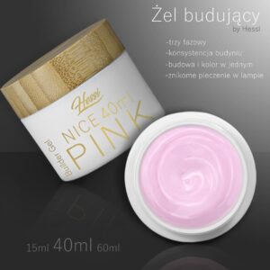 HESSI Żel Budujący NICE PINK 15ml – Różowy Cover, Konsystencja Budyniu — zdjęcie 3