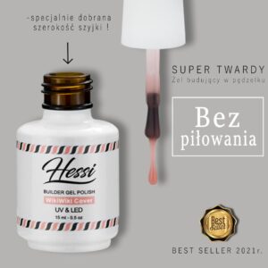 HESSI Żel budujący w pędzelku - WikiWiki Cover 15ml - Żel do Paznokci Bez Piłowania — zdjęcie 2