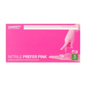 medaSEPT NITRILE PREFER PINK Rękawiczki diagnostyczne, nitrylowe bezpudrowe różowe Kat. III rozmiar S 100szt