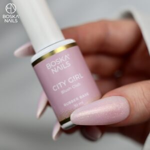 Boska Nails City Girl Rubber Base Blush Club Różowa Baza Kauczukowa z Drobinkami 10 ml