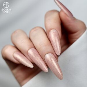 Boska Nails City Girl Rubber Base Pink Energy Baza Kauczukowa Nude z Drobinkami 10 ml