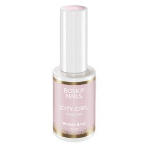 Boska Nails City Girl Rubber Base Rose Code Mleczna Baza Kauczukowa Nude z Drobinkami 10 ml