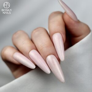 Boska Nails City Girl Rubber Base Rose Code Mleczna Baza Kauczukowa Nude z Drobinkami 10 ml