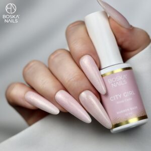Boska Nails City Girl Rubber Base Rose Code Mleczna Baza Kauczukowa Nude z Drobinkami 10 ml