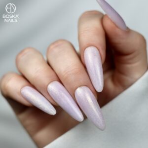 Boska Nails City Girl Rubber Base Velvet Shine Mleczno-Fioletowa Baza Kauczukowa z Drobinkami 10 ml