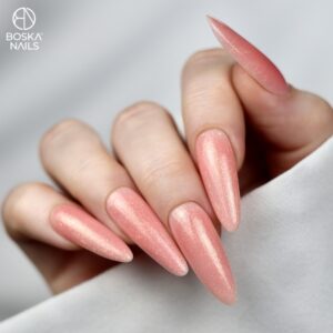 Boska Nails City Girl Rubber Base Warm Glow Ciepła Różowa Baza Kauczukowa z Drobinkami 10 ml