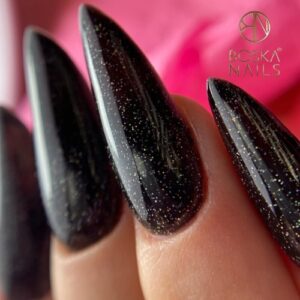 Boska Nails Divine Diffrent Chick 361 - czarny brokatowy lakier hybrydowy 6 ml