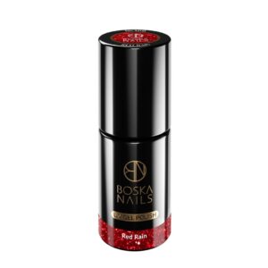 Boska Nails Divine Red Rain 366 - czerwony brokatowy lakier hybrydowy 6 ml