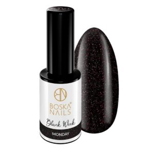 Boska Nails Lakier Hybrydowy Black Week Monday 509 6 ml – czarny z różowym shimmerem