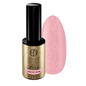 Boska Nails Luxe Base Apricot Wow – Kauczukowa Baza Hybrydowa z Drobinkami 10 ml
