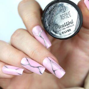 Boska Nails Picassini Metallic Silver Żel do Zdobień Srebrny 5 ml