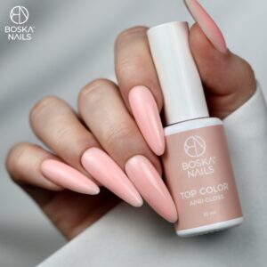Boska Nails Top Color Apri Gloss No Wipe – Brzoskwiniowy Top Hybrydowy 10 ml