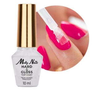 MollyNails Hard&Gloss Top Coat – Nabłyszczający Top do Lakieru Klasycznego 10 ml