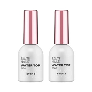 Saute Nails Zestaw Water Top Step 1 + Step 2 Efekt Kropli 3D 2x8 ml
