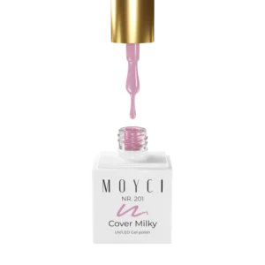 Moyci 201 Cover Milky 6 ml – Mleczny Półtransparentny Lakier Hybrydowy - obrazek 4