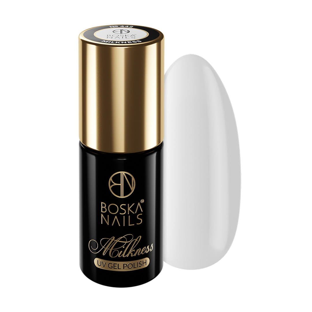 442-para_Milkness-kopia Boska Nails Lakier Hybrydowy Milkness 442 6 ml – Mleczny Biały - obrazek 1