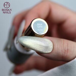 Boska Nails Lakier Hybrydowy Cat Eye Silk Lirio 501 6 ml – Szary Cat Eye - obrazek 4