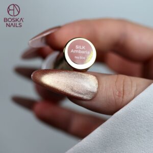 Boska Nails Lakier Hybrydowy Cat Eye Silk Ambaria 506 6 ml – Nude Róż Cat Eye - obrazek 4